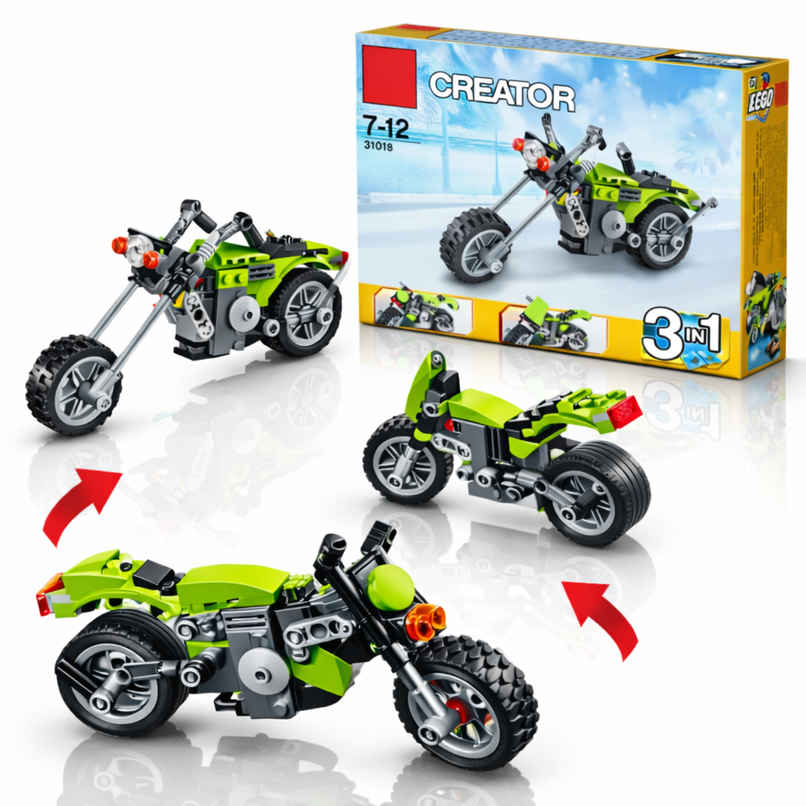 Fablue 3 in 1 Bike Architect Building Blocks Toy Set for Kids