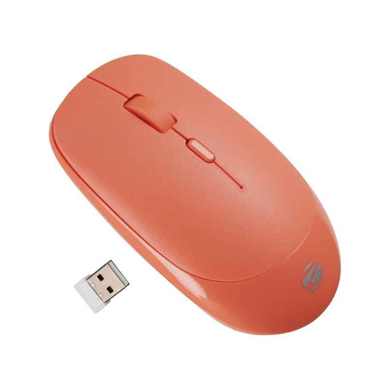 Zebronics Leopard Wireless Mouse, 2.4GHz, 1600 DPI, Silent Click, Mac, Laptop, Computer | Orange