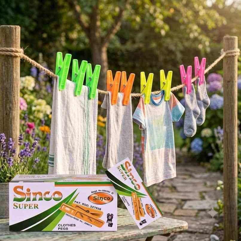 Sinco Super Cloth Clips / Cloth Pegs - Pack of 1 (12 Pieces)
