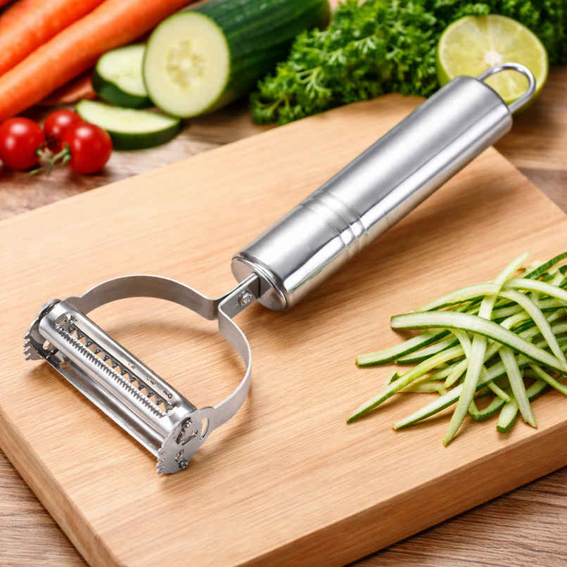 Zedak Stainless Steel Vegetable Peeler Julienne Cutter Dual Blade - 1 pc Zedak Stainless Steel Vegetable Peeler Julienne Cutter Dual Blade - 1 pc
