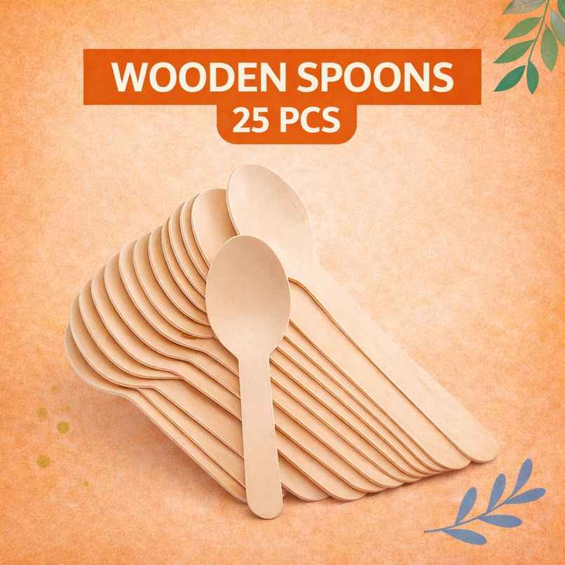 Ezee Wooden Disposable Dinner & Party Spoon | 6 Inch Ezee Wooden Disposable Dinner & Party Spoon | 6 Inch