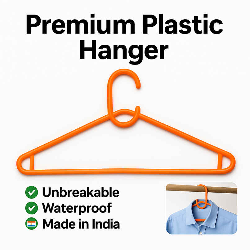Sinco Misha Plastic Cloth Hanger - Pack of 3 pcs - Orange