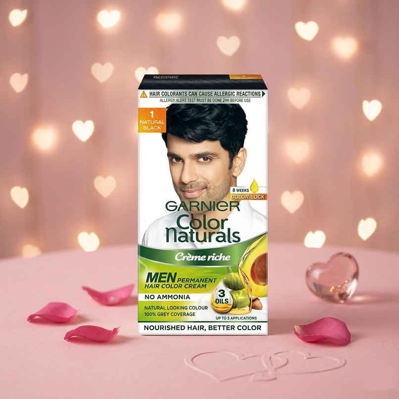 Garnier Color Naturals Hair Color For Men, Shade 1, Natural Black