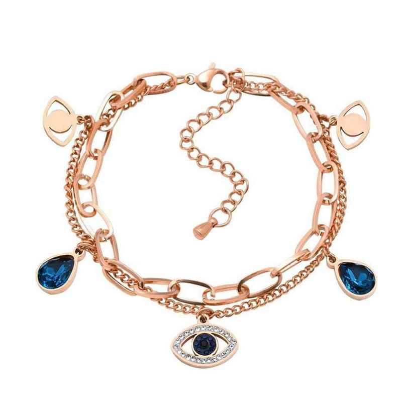 Fashion Frill Women's Multi Layered Bracelet Rose Gold Regular