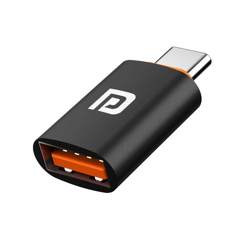 Portronics Bridge Y USB 3.0 to Type C OTG Adaptor, 10Gbps High Speed Data Transfer, Thunderbolt to USB Adapter, Compatible for All Type C Devices, Smartphone, Laptops, Tablets, Chargers, MacBook - Black