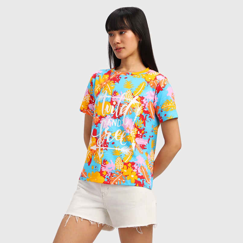 Juneberry Women T-shirt - Multi Color | All Over Print, Regular Fit | S