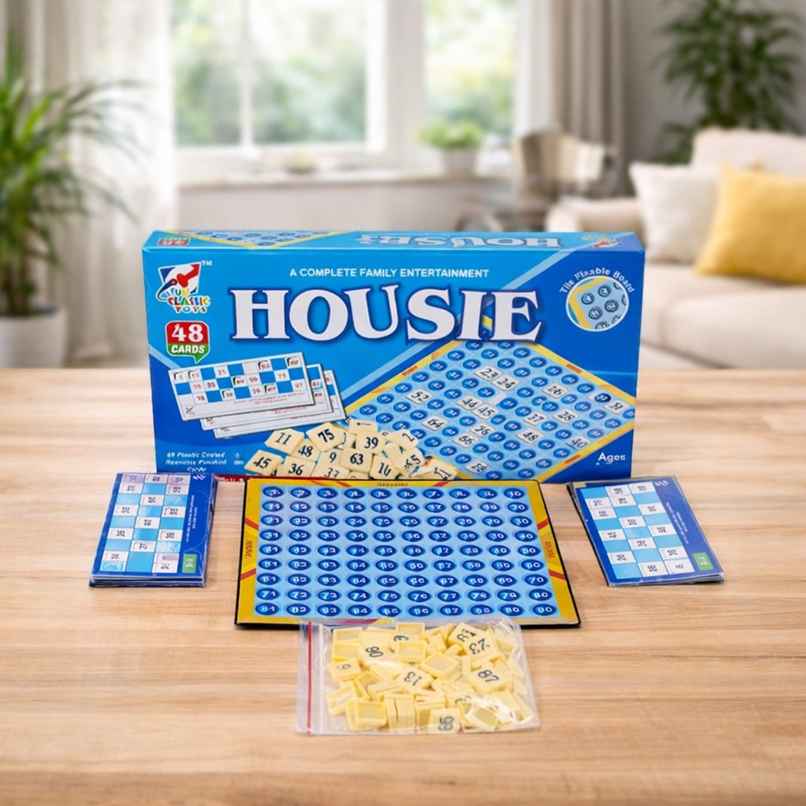 Fablue Traders Housie Game Set | Tambola Educational & Learning Board Game | 48 Cards | 8+ years Fablue Traders Housie Game Set | Tambola Educational & Learning Board Game | 48 Cards | 8+ years