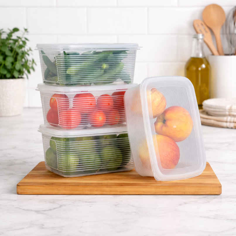 Zedak Fridge Storage Container with Lid - 1 pack (4 pcs) Zedak Fridge Storage Container with Lid - 1 pack (4 pcs)