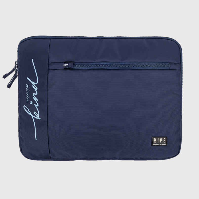 QIPS Unisex Solid PU Coated Polyester 15 L Laptop Sleeve | Navy Blue - 15 Inches
