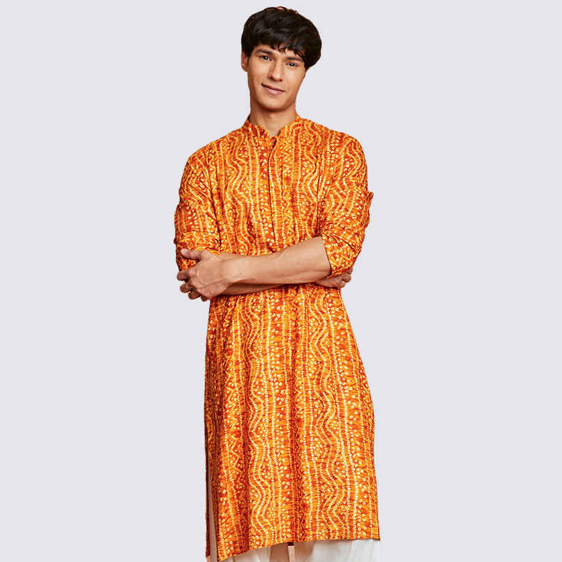 Vastramay Men's Rayon Kurta | Mustard - XL