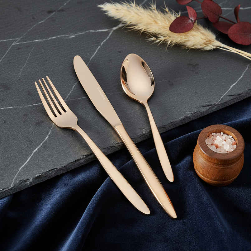 Blackcarrot Cutlery | Set of 3 | Rose Gold | 304 Food Grade Stainless Steel Blackcarrot Cutlery | Set of 3 | Rose Gold | 304 Food Grade Stainless Steel