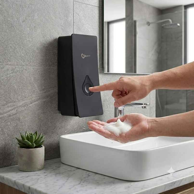 Robustt Plastic Soap Dispenser | 200 ml | Black Robustt Plastic Soap Dispenser | 200 ml | Black