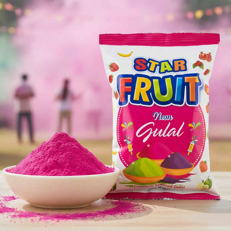 Fruit Premium Holi Gulal | Neon Pink | 100 g | Star