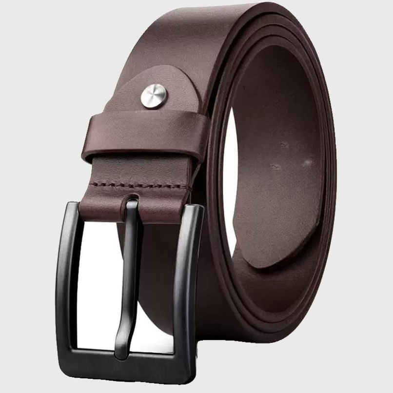 Kaezri Genuine Leather Brown Belt for Men With Bl. Buckle | Katabrbbd - 32