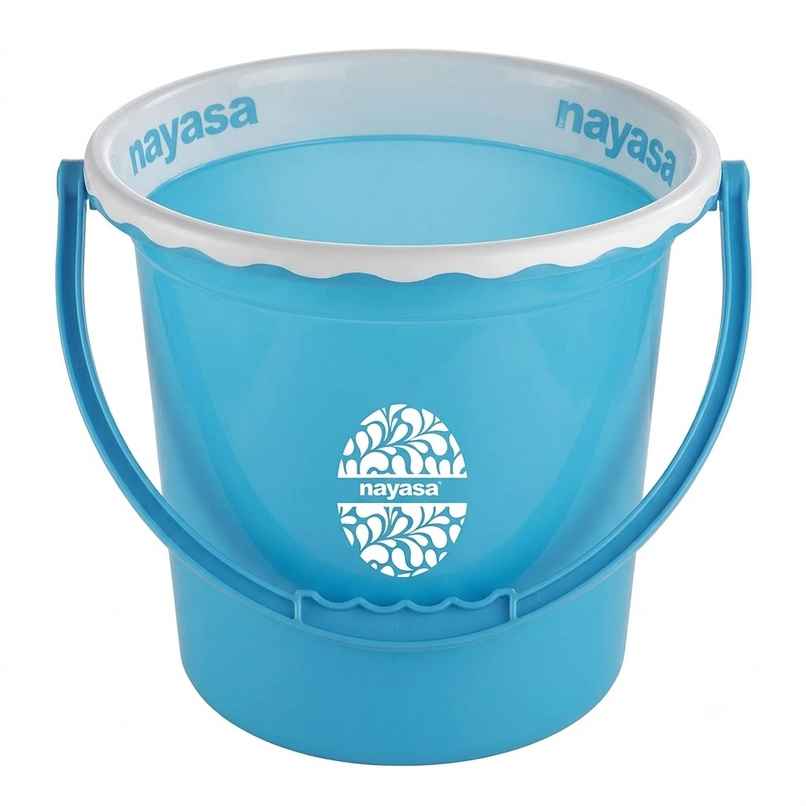 Nayasa Crest Plastic Bathroom Bucket Strong And Durable Water Storage Bucket | 13 L | Blue Nayasa Crest Plastic Bathroom Bucket Strong And Durable Water Storage Bucket | 13 L | Blue