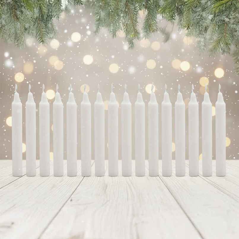 Unscented White Candles | Pack of 10 | Samsidhi