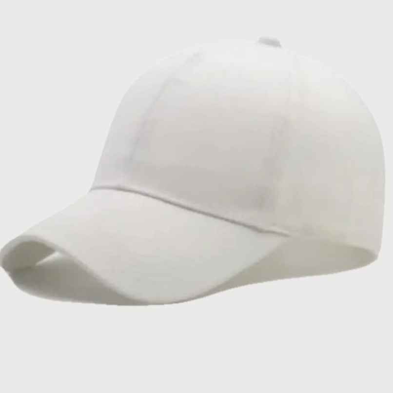 Blynk Unisex Solid Color Baseball Cap with Adjuable Back | White