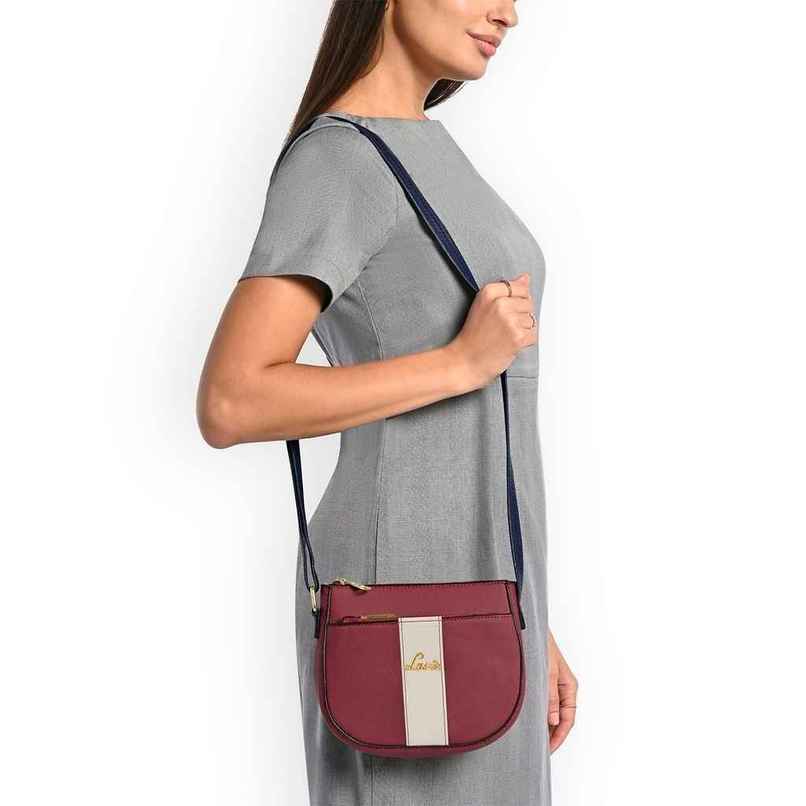Lavie Women's Colourblock Spade Crossbody Sling Bag | Ladies Purse Handbag | Red