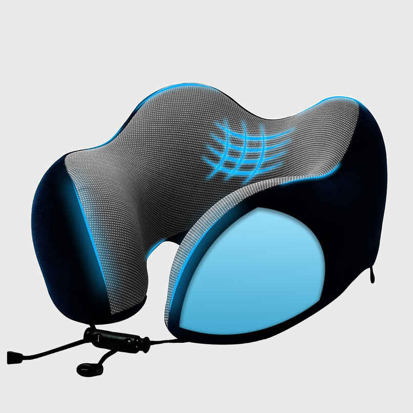 Billebon Cool Gel Travel Neck Pillow with Magnetic Fabric, Neck Support & Washable Cover | Black Billebon Cool Gel Travel Neck Pillow with Magnetic Fabric, Neck Support & Washable Cover | Black
