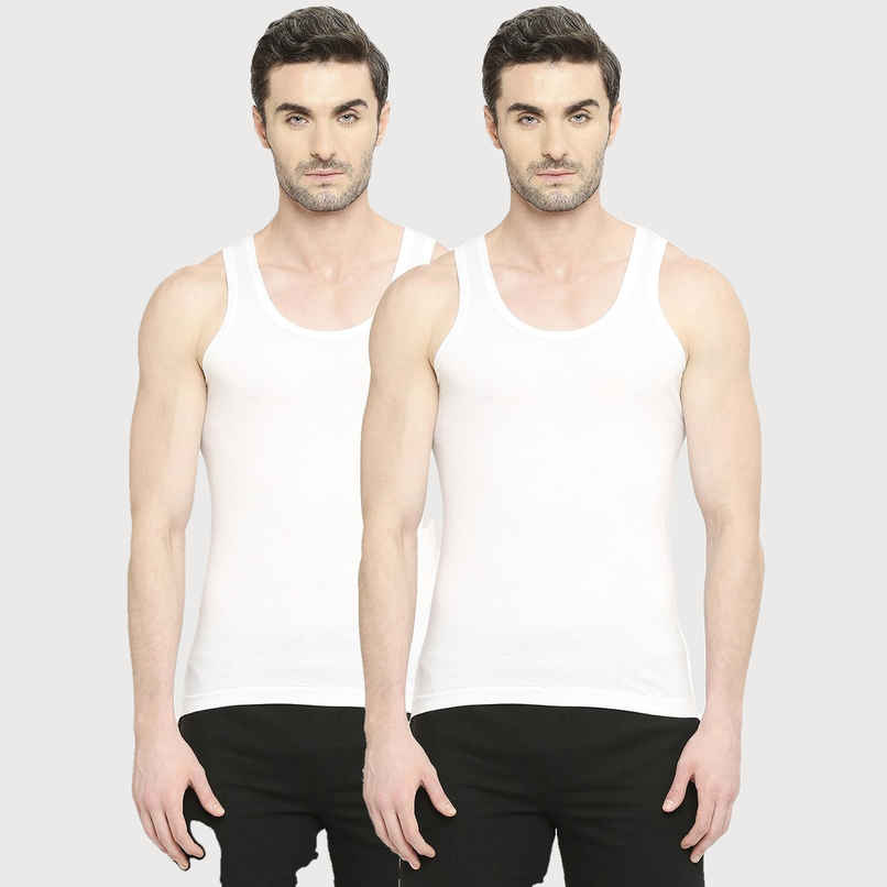 VIP Mens Vest Bonus Premium Rn Pack Of 2-80-Cm-White