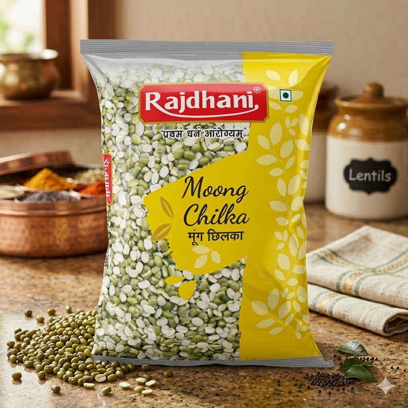 Rajdhani Unpolished Green Moong Dal Chilka