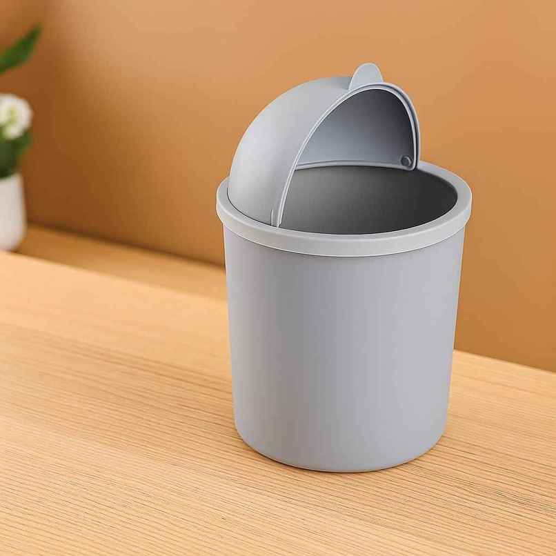 Kuber Industries 1 L Small Wing Dustbin For Table Top | Kitchen | Bathroom With Lid (Grey) Kuber Industries 1 L Small Wing Dustbin For Table Top | Kitchen | Bathroom With Lid (Grey)