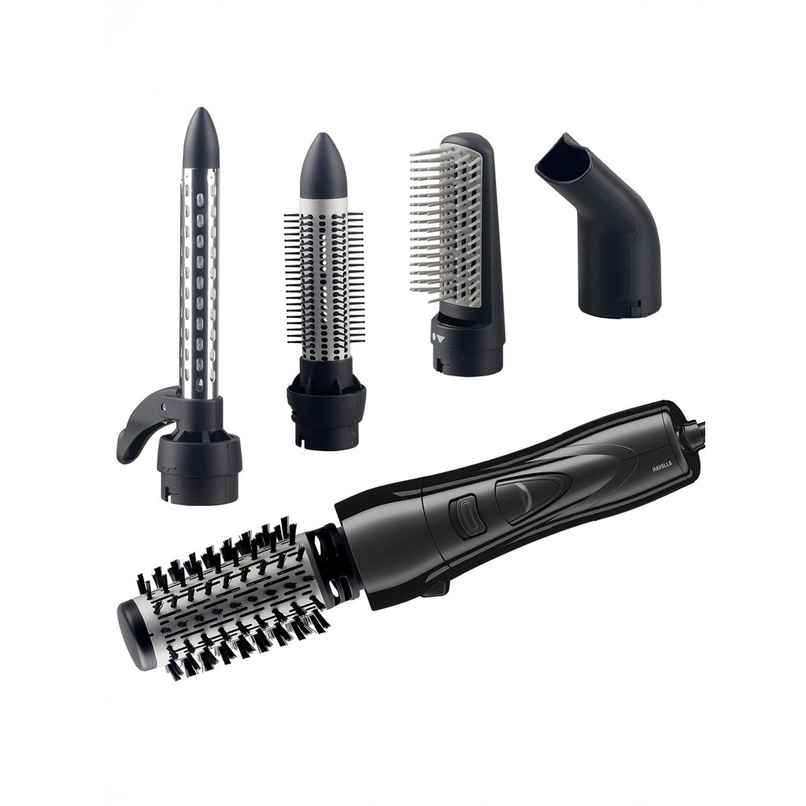 Havells 1000W Volumizer Hair Dryer|Pre-Styling Brush, Curlers, Roller Brush|Black|Hc4085