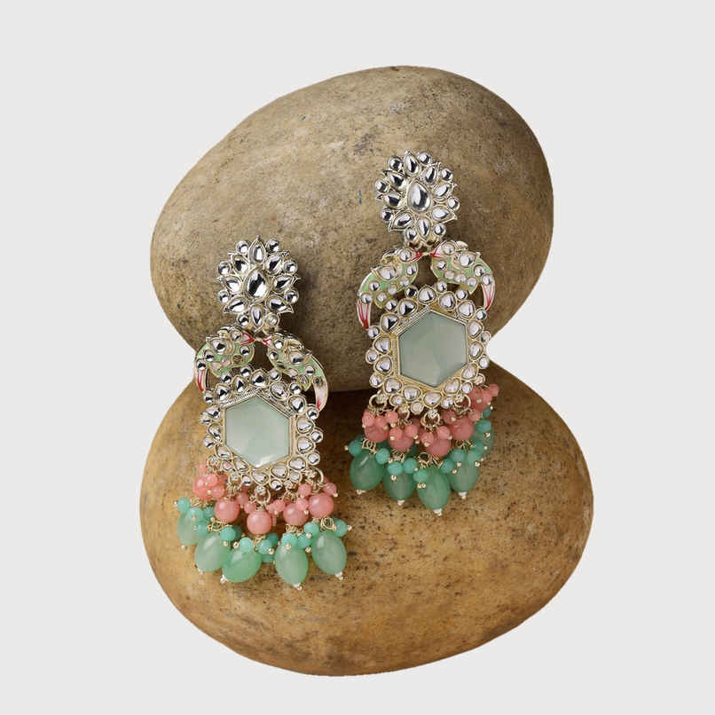 Studio Sukkhi Beautiful Gold Plated Kundan & Meenakari Multicolor Dangle Earring for Women