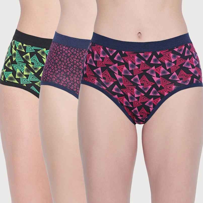 Bodycare Women's Printed Cotton Briefs | Outer Elastic | 25000 | Multicolour