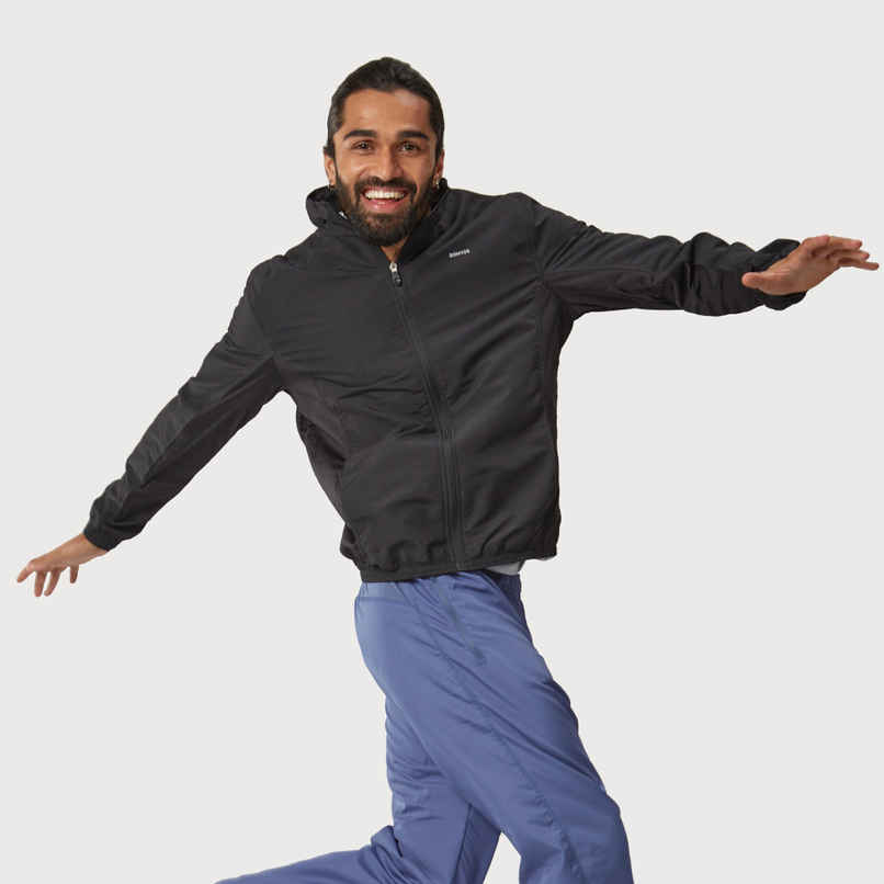 Decathlon Domyos Men's Fitness Jacket Polyester | Black | 2XL