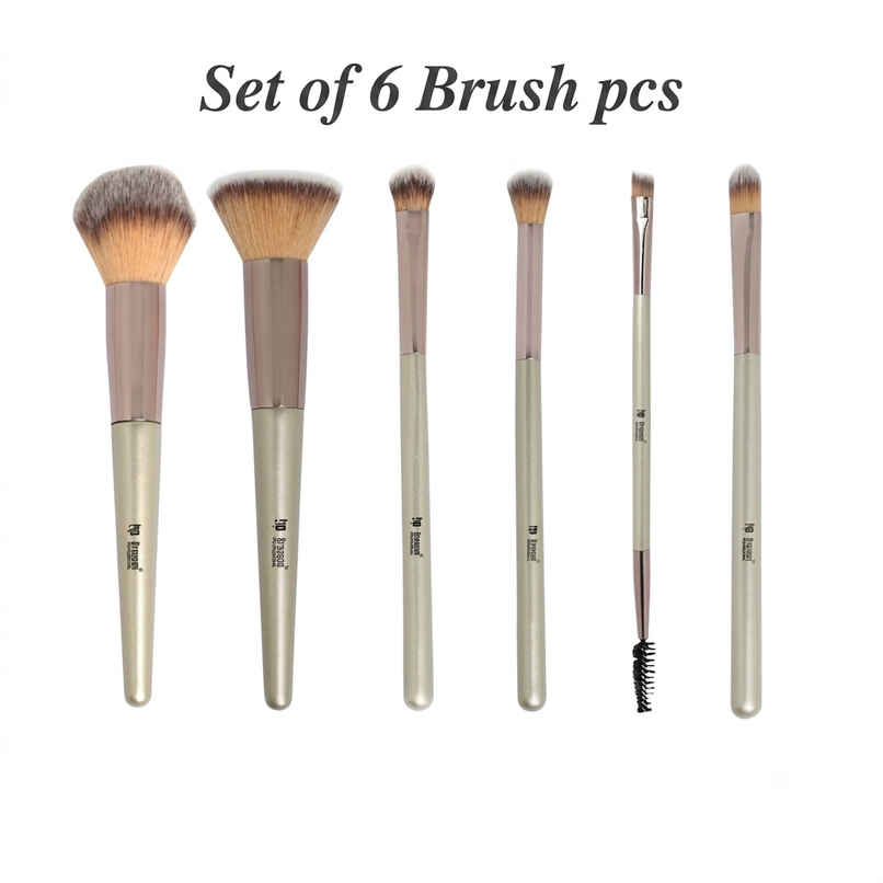 Bronson Professional Face & Eye Brush Set of 6 with Synthetic Fibres and Easy Blending For Cream Bronson Professional Face & Eye Brush Set of 6 with Synthetic Fibres and Easy Blending For Cream