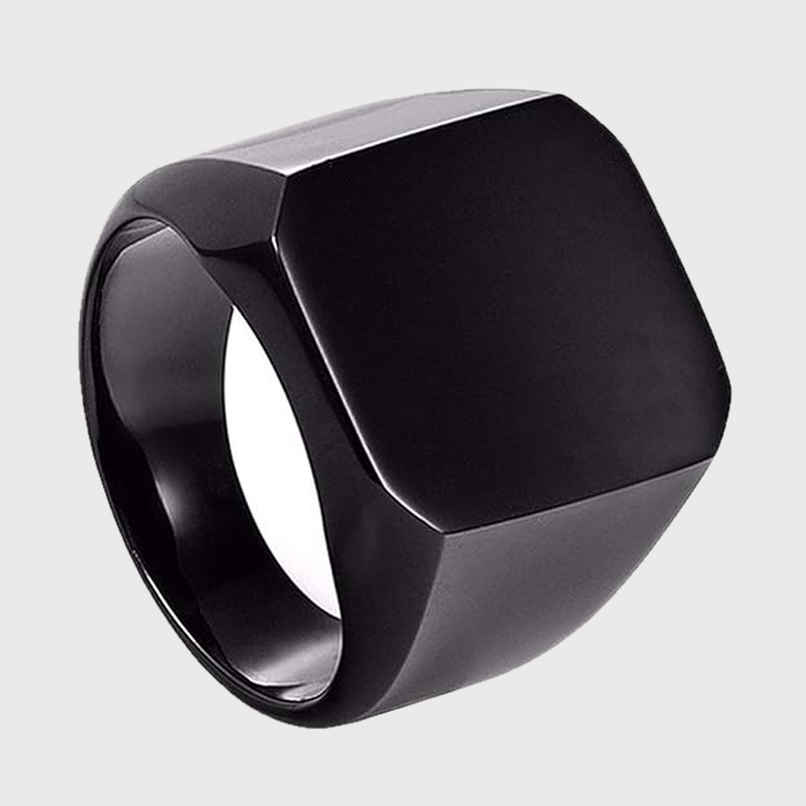 Yellow Chimes Men's Rock Casual Titanium Steel Ring