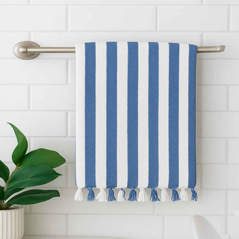 HD Creations Juno Cotton Bath Sky Blue Stripe