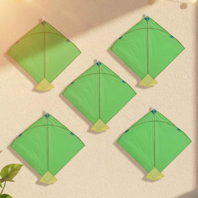 Paper Kite | Green | Pack of 5 | Patang | Tomuncle