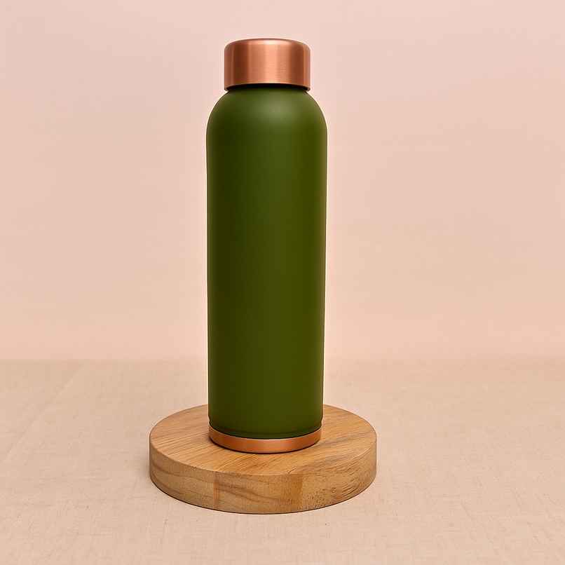 OGGN Copper Water Bottle For Daily & Office Use 950 ml, Olive |Pure Copper