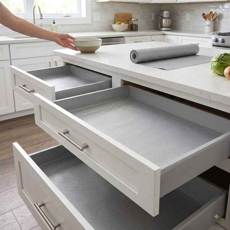Daluci Multipurpose Eva Anti-Slip BathrooM | Kitchen and Drawer Mat Liner | 45 Cm x 1.5 M | Grey Daluci Multipurpose Eva Anti-Slip BathrooM | Kitchen and Drawer Mat Liner | 45 Cm x 1.5 M | Grey