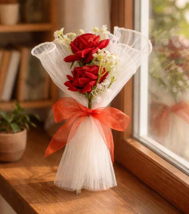 Rose Artificial Flower Bouquet | 27 cm | Satyam Kraft