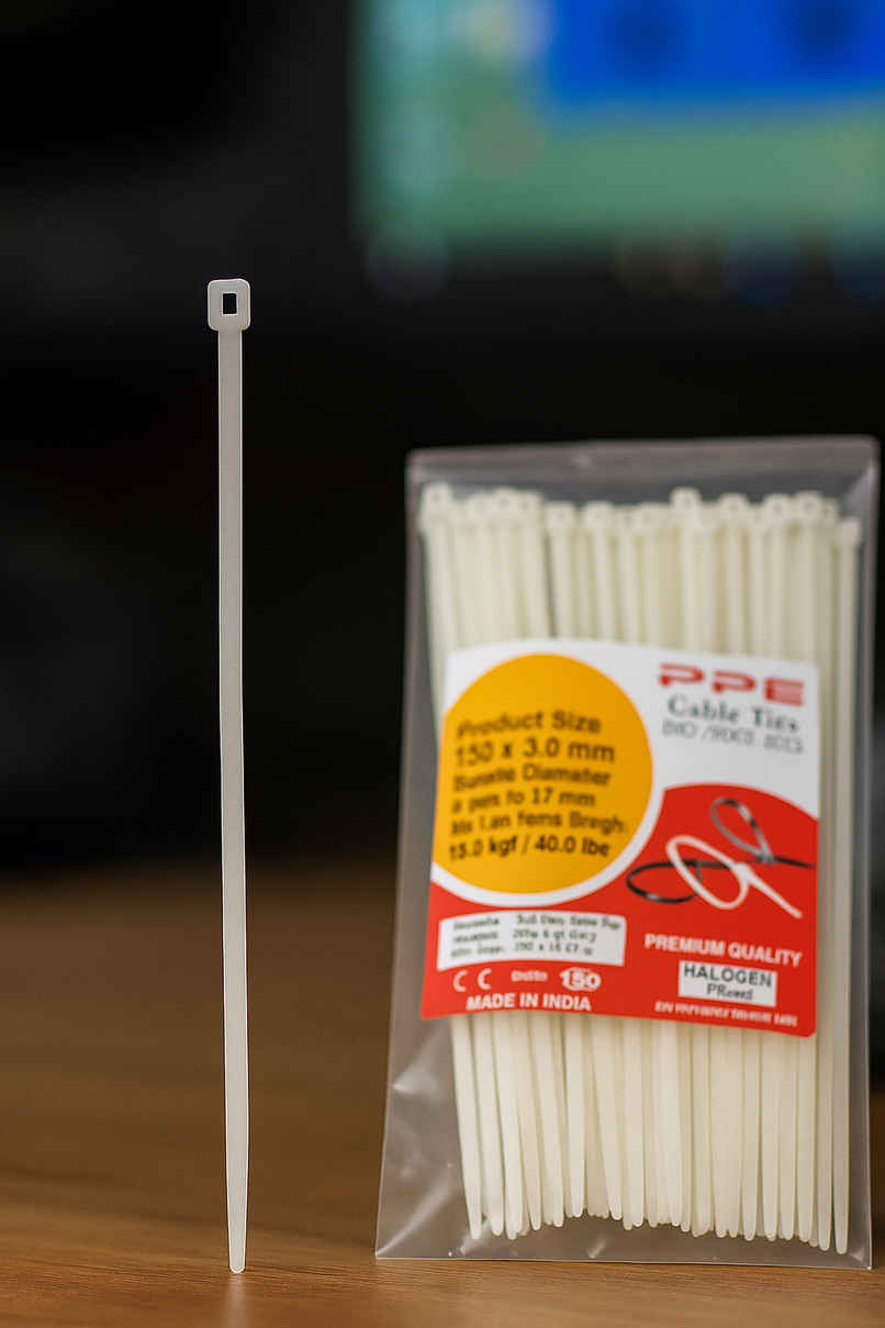 Soham Housewares Cab Lok Strong Nylon Cable Wire | White - 150 x 3.6 mm Soham Housewares Cab Lok Strong Nylon Cable Wire | White - 150 x 3.6 mm