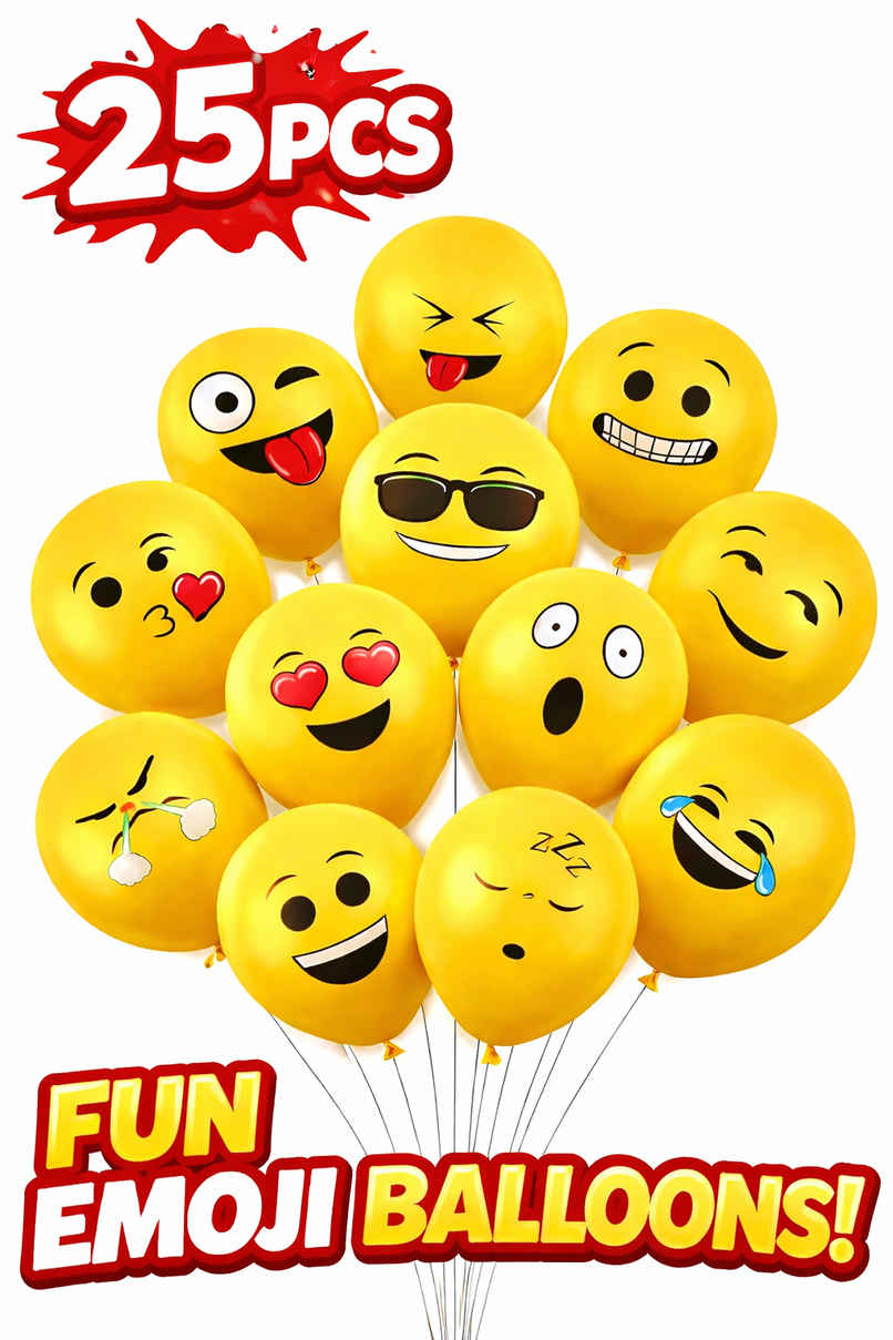 Emoji Latex Balloons 25Pcs for Party Decoration & Kids Smiley Birthday Items | BeyondLuv Emoji Latex Balloons 25Pcs for Party Decoration & Kids Smiley Birthday Items | BeyondLuv