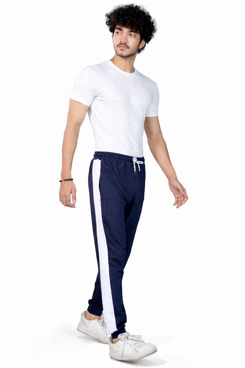 GCYX Men's Track Pant | 100% Cotton Comfortable Wear | Ecru Cut Sew | Navy - 2XL