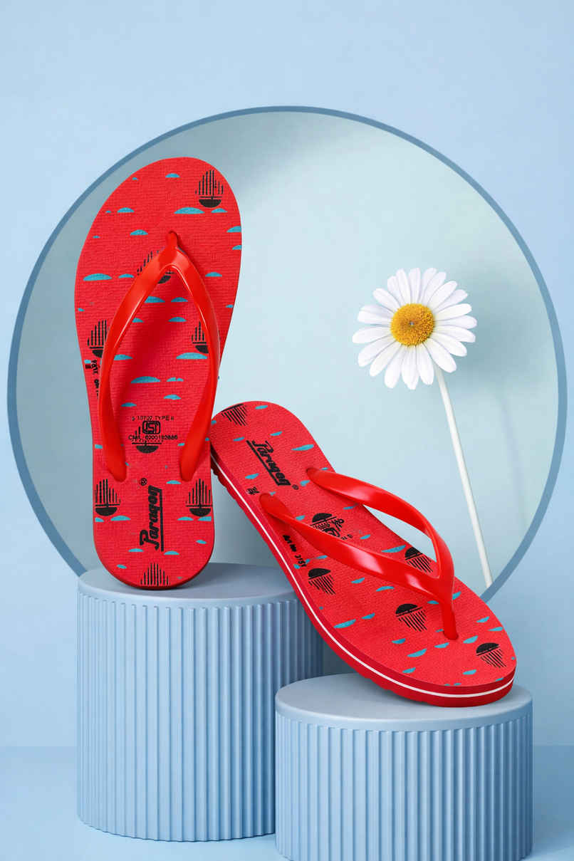 Paragon Women's Lightweight & Waterproof Hawai Slipper| Red - UK 6