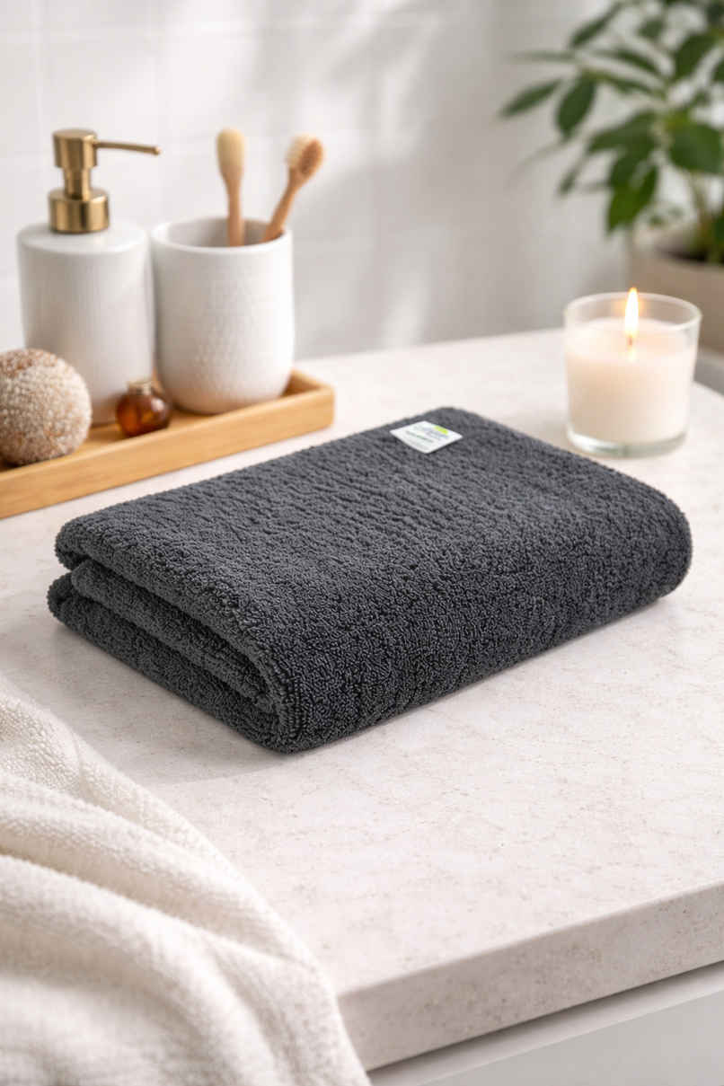 Softspun Microfiber Yoga, Gym & Sports Towel | Large, 380 GSM, 60x120cm, 1pc, Grey