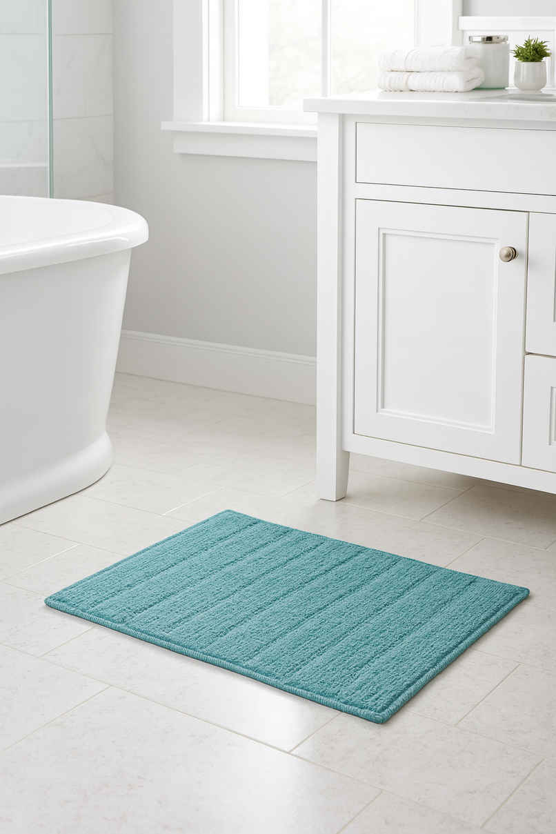 Saral Home Microfiber Anti-Slip Door/Bath Mat | Green - 40 x 58 cm