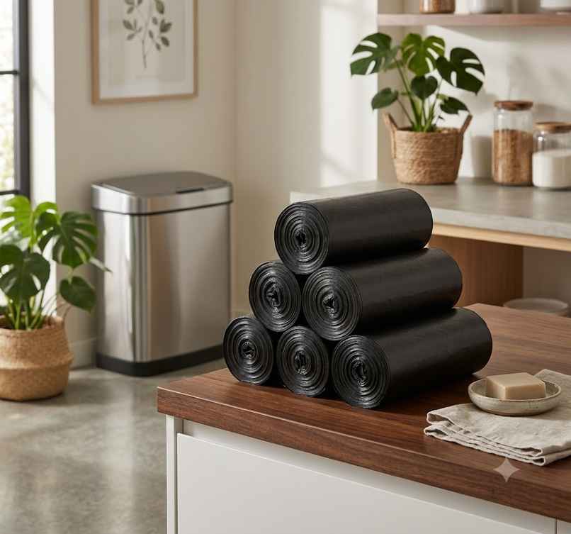 Perpetual Garbage Bags, 180 Pcs, Medium Size (Black-19 x 21 Inch) - (30 Pcs x Pack of 6 Rolls) Perpetual Garbage Bags, 180 Pcs, Medium Size (Black-19 x 21 Inch) - (30 Pcs x Pack of 6 Rolls)