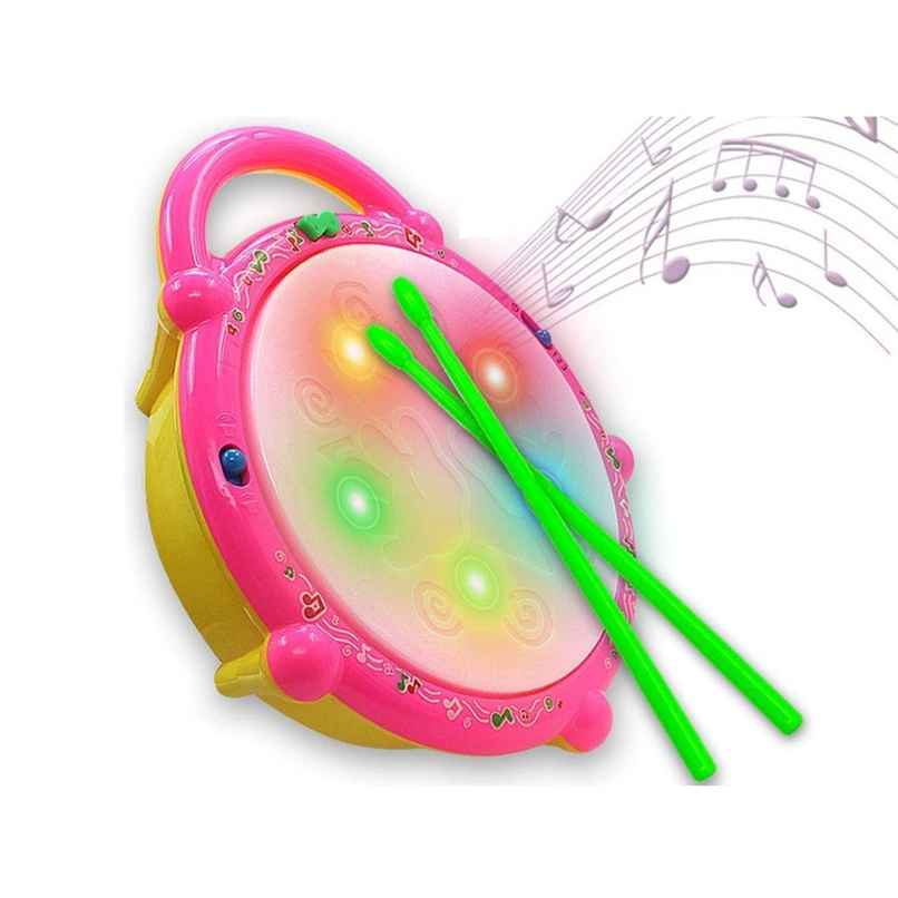 Fablue 3D Flash Drum Toy For Kids With Flash Light And Music Effects - Musical Instrument Toy Fablue 3D Flash Drum Toy For Kids With Flash Light And Music Effects - Musical Instrument Toy