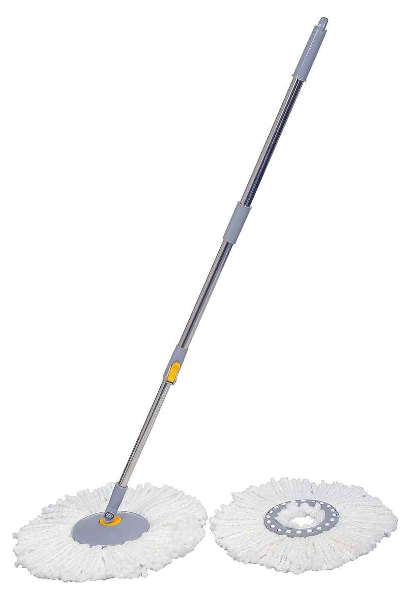 Esquire 360 Bucket Spin Mop Stick With an Additional Refill - Color Grey