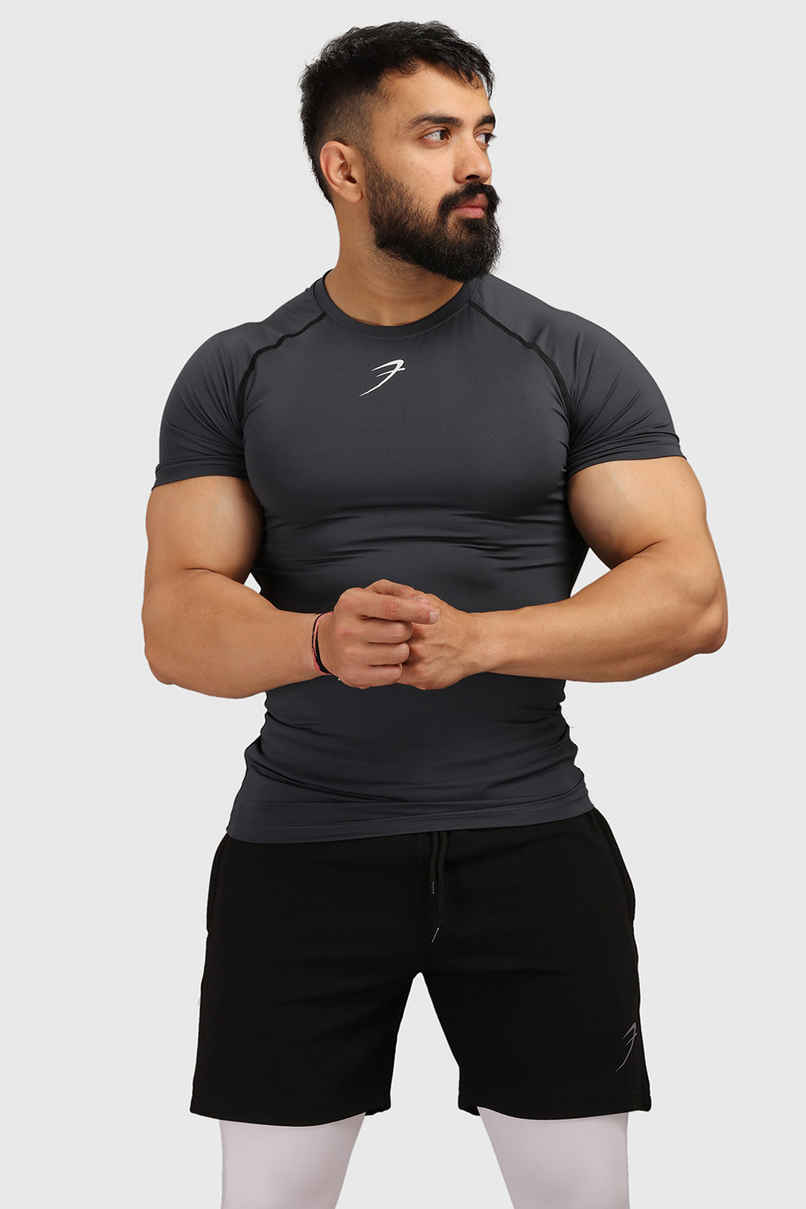 Fuaark Men's Compression GYM T-shirt | Grey - L