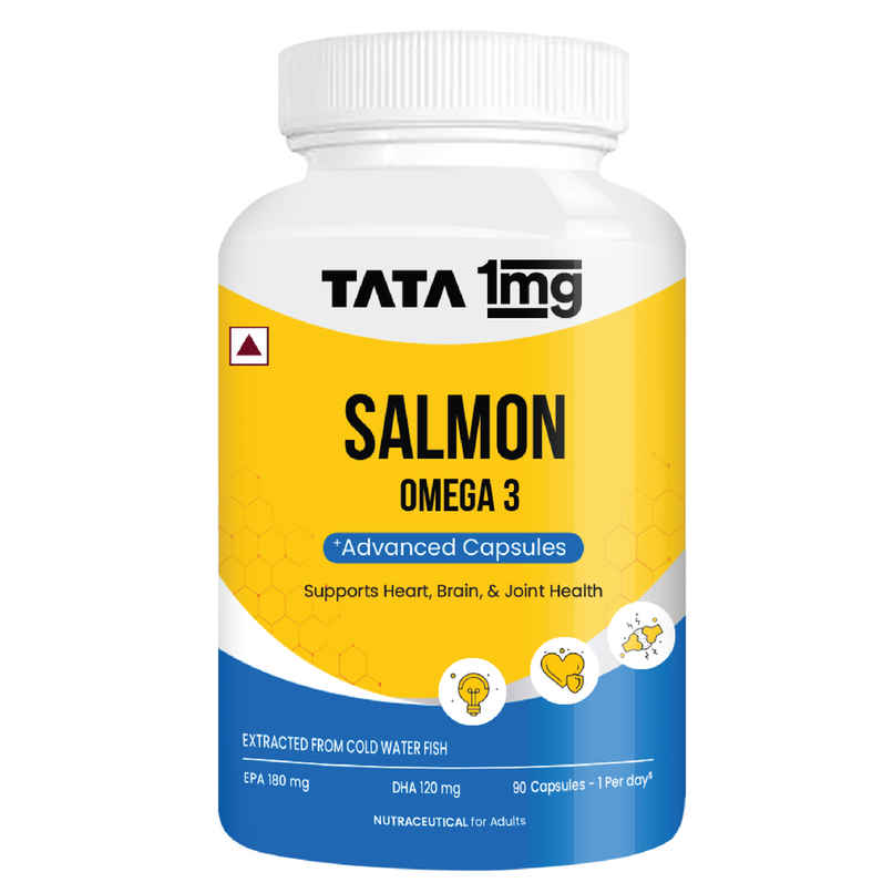 Tata 1mg Salmon Omega 3 Fish Oil Capsules Pack Of 90