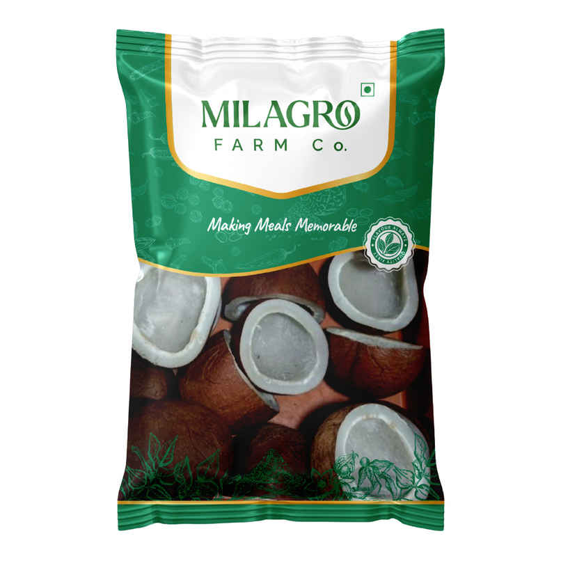 Milagro Farm Dry Coconut | Khopra Half Milagro Farm Dry Coconut | Khopra Half