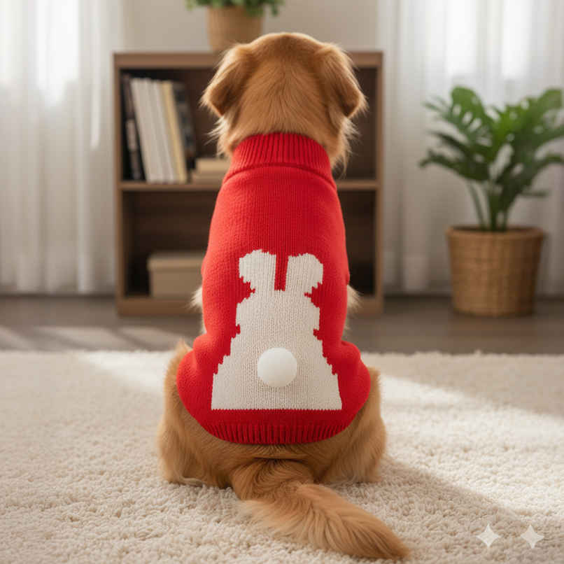 BearHugs Bunny Tail Pet Sweater  for Dogs | 3XL